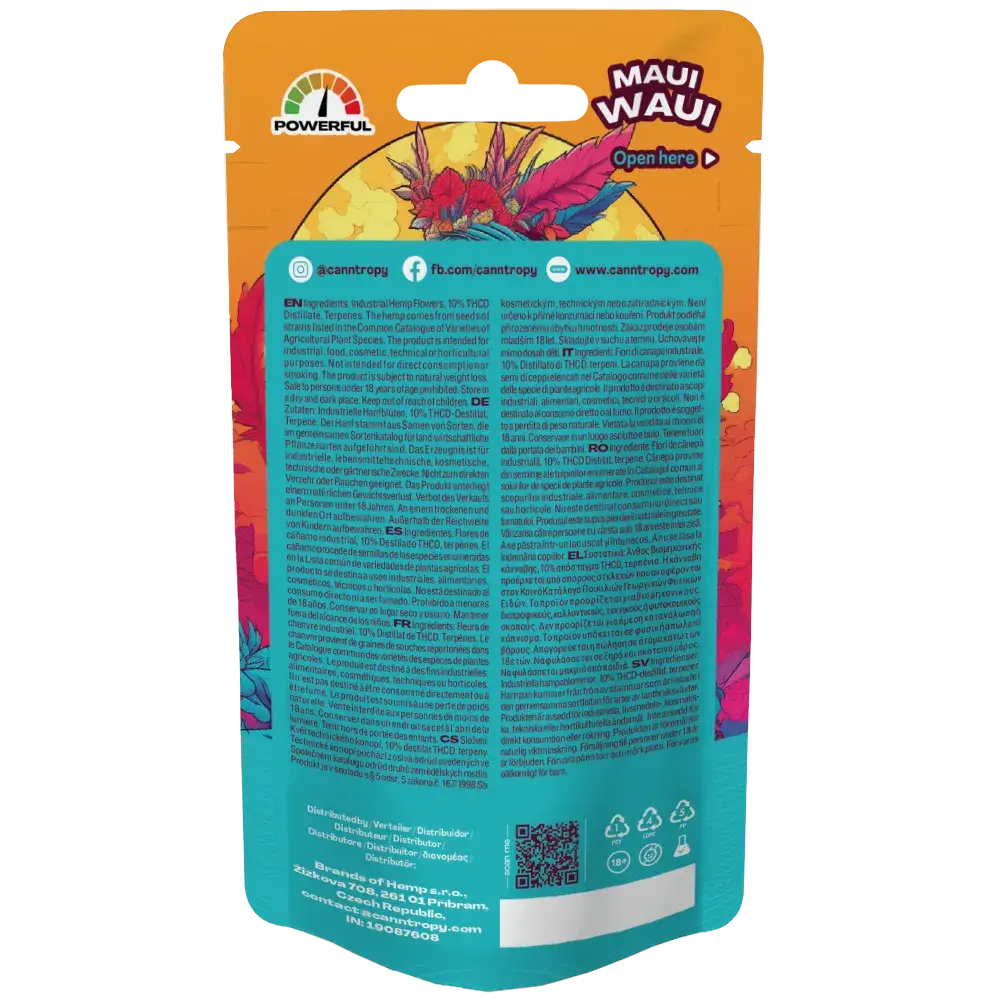 Maui Waui THCD infiorescenza tecnica con 10 percento THCD PopperDimension