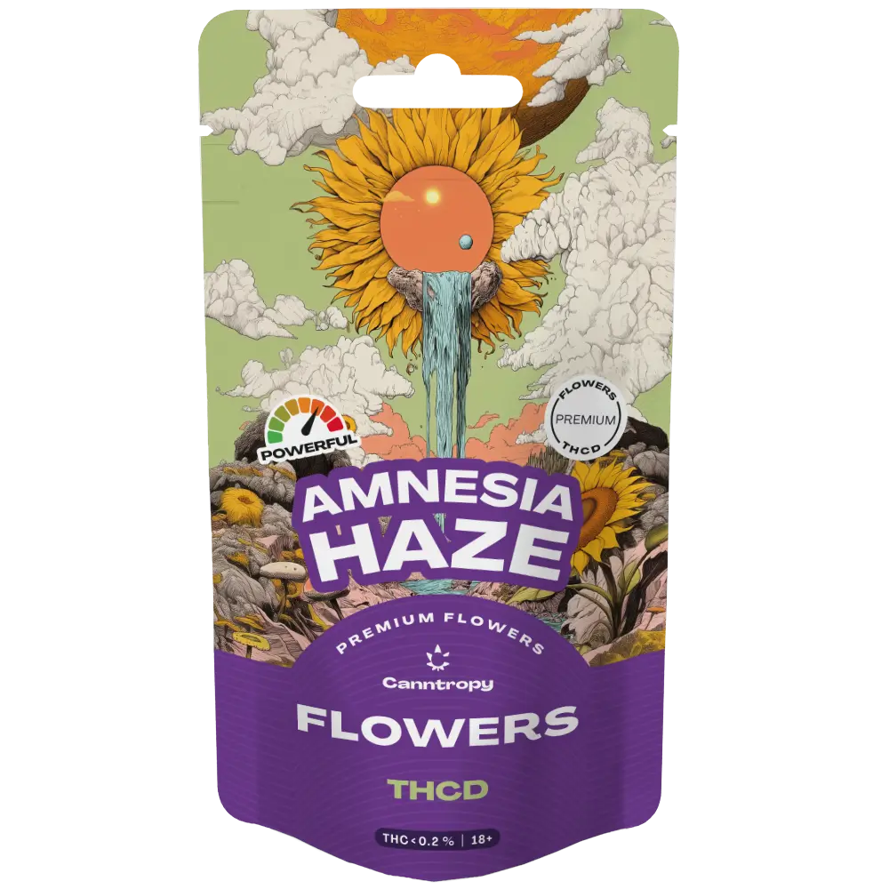 Amnesia Haze THCD infiorescenza tecnica con 10 percento THCD PopperDimension