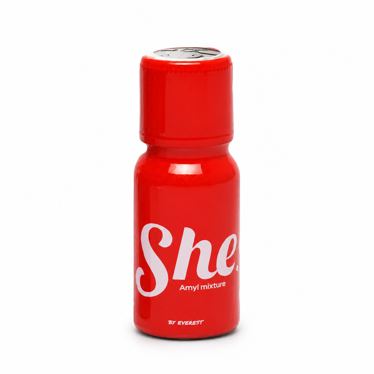 She Poppers 15ml Amyl Mixture by Everest su sfondo bianco